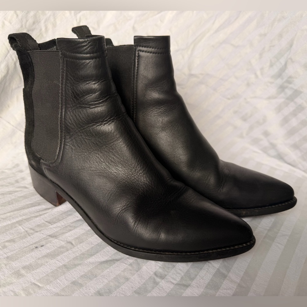Black Leather Ankle Boots